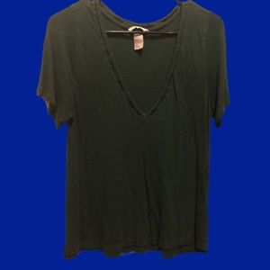 🐸 H&M Dark Green Comfy Oversized V neck